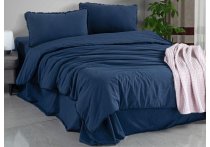 Постельное белье Washed Cotton Sikel - Soho Firfirli Lacivert (Turkey), евро